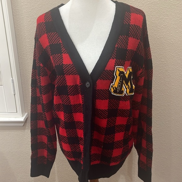 Disney X Forever 21 Mickey Mouse Sweater Women’s Plaid Preppy Cardigan - Picture 2 of 8